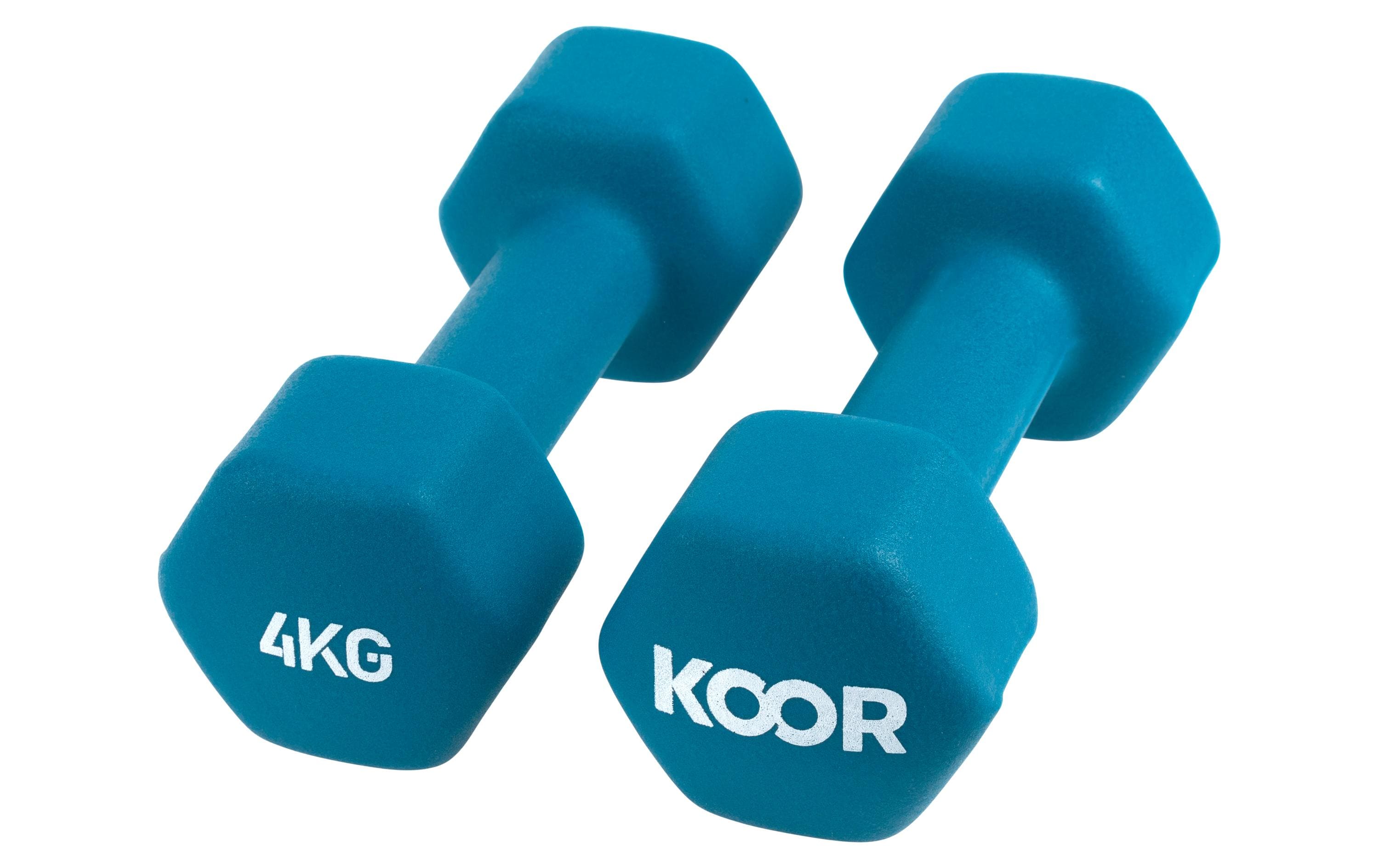 Kurzhantel-Set 4 kg, TürkisIdeal für das Training zu Hause