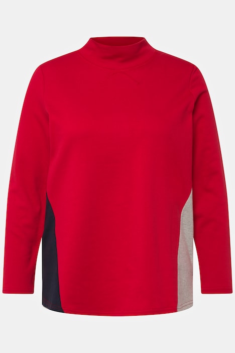 Sweatshirt, Colorblocking, A-Linie, Stehkragen, Langarm