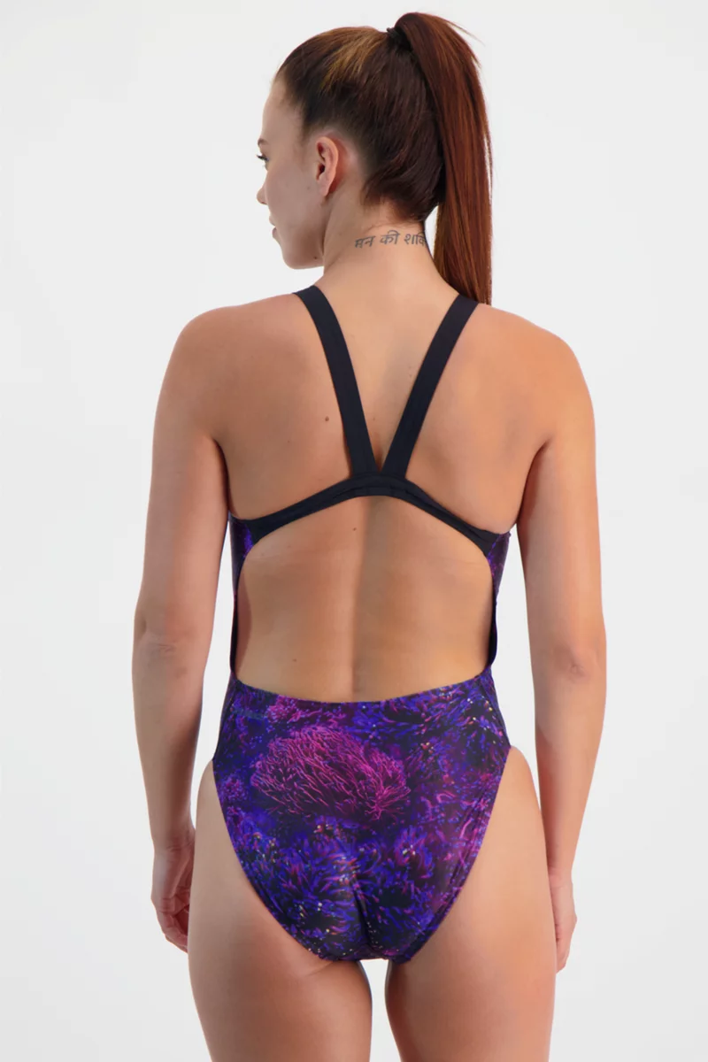 speedo Allover Digital Leaderback Damen Badeanzug