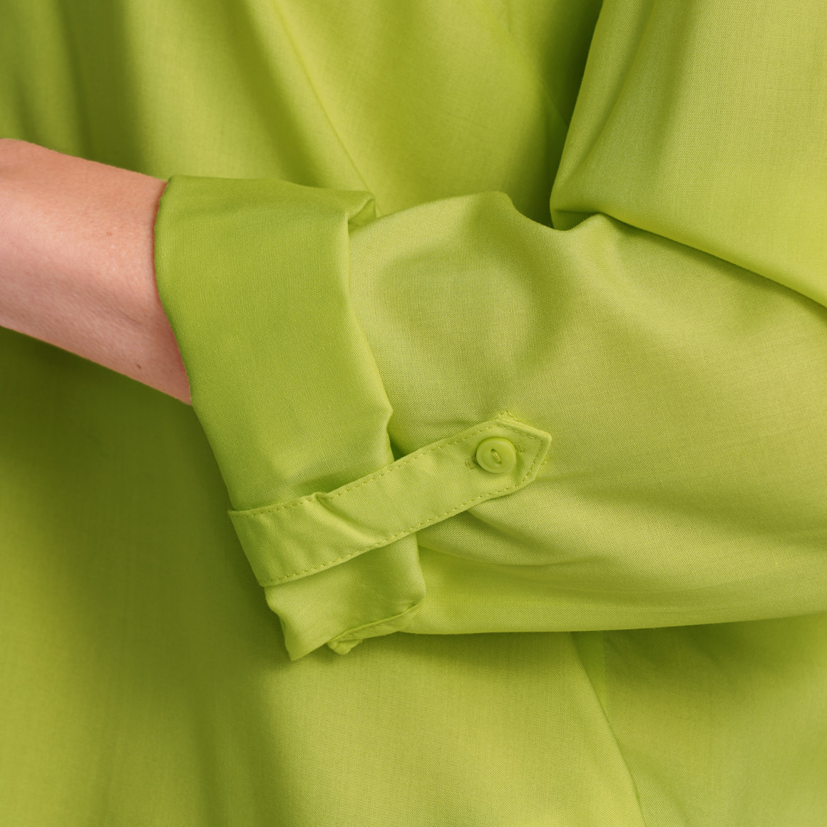 Gina Benotti Damen Bluse mit Turn-up-Ärmeln limette
