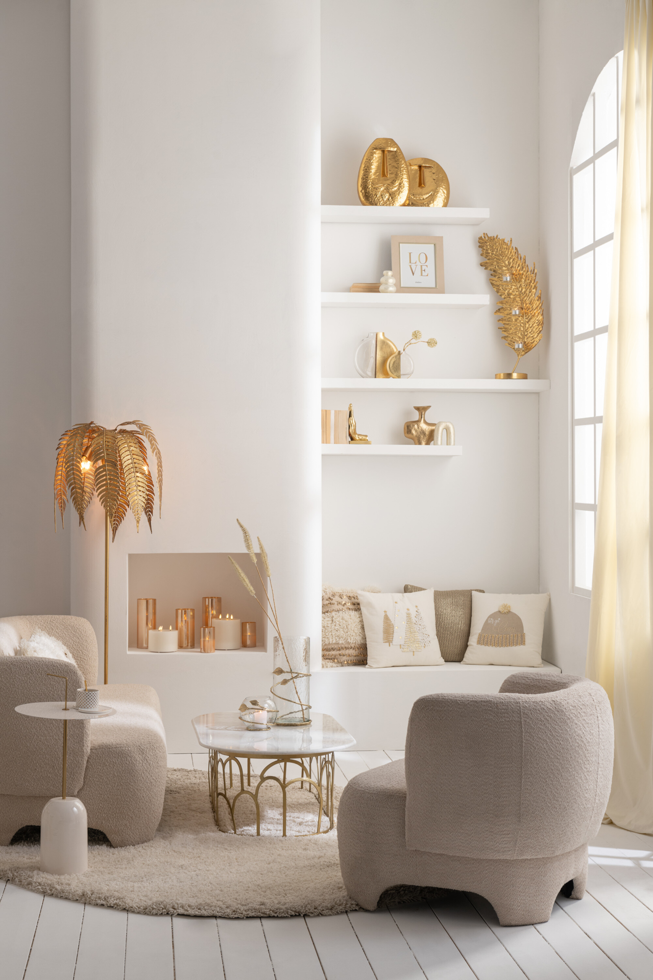 Stoel Poppy Bouclé Beige