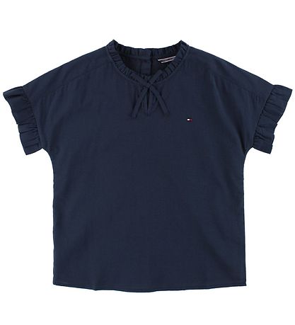 Tommy Hilfiger T-Shirt - Navy m. Rüschen