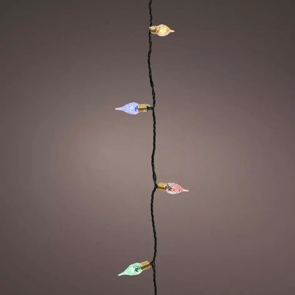 Guirlande lumineuse 18 m 180 LED câble vert Vintage Multicolore