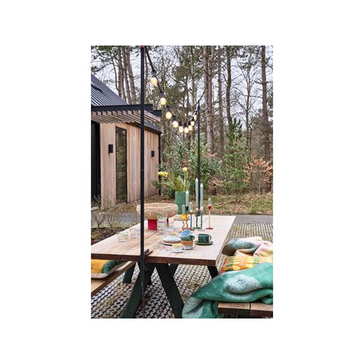 Villa Collection Styles Glaslysestage, Green/Rose