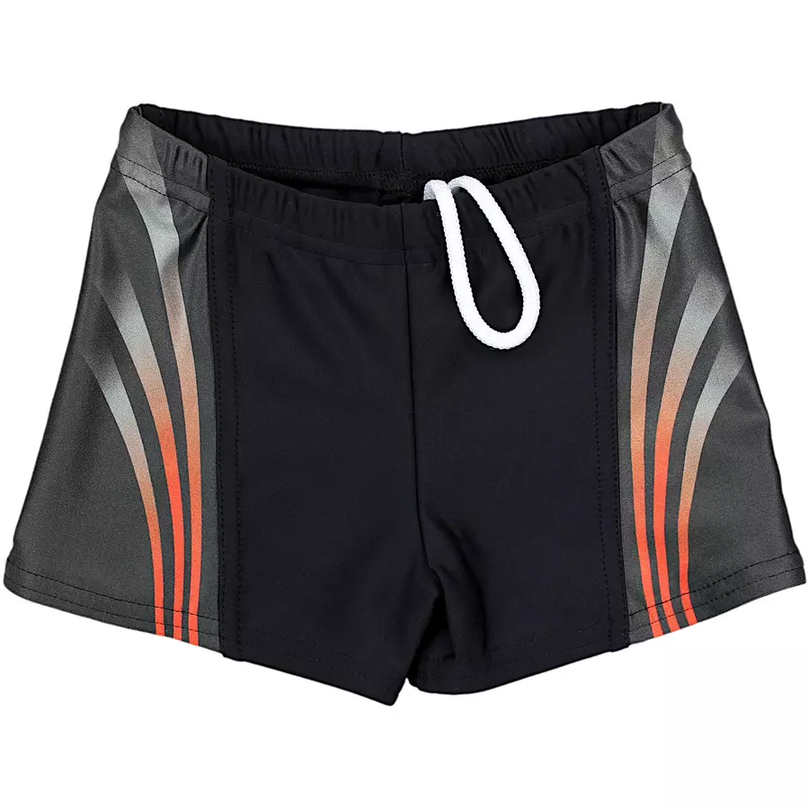 Aquarti Jungen Schwimmhose Kontrastfarbige Einsätze schwarzrot