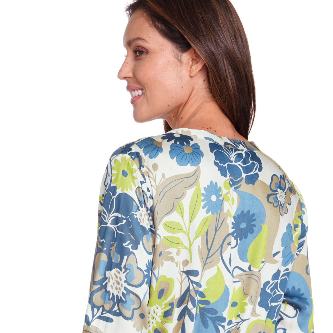 Gina Benotti Damen Hemdkleid mit floralem Muster dunkelblau / blau / grün
