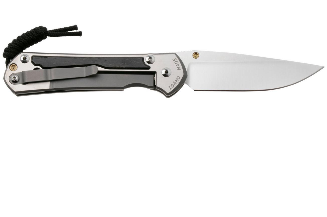 Chris Reeve Large Sebenza 31 L31-1620, Satin CPM MagnaCut, Polished Titanium, Bog Oak Inlay zakmes