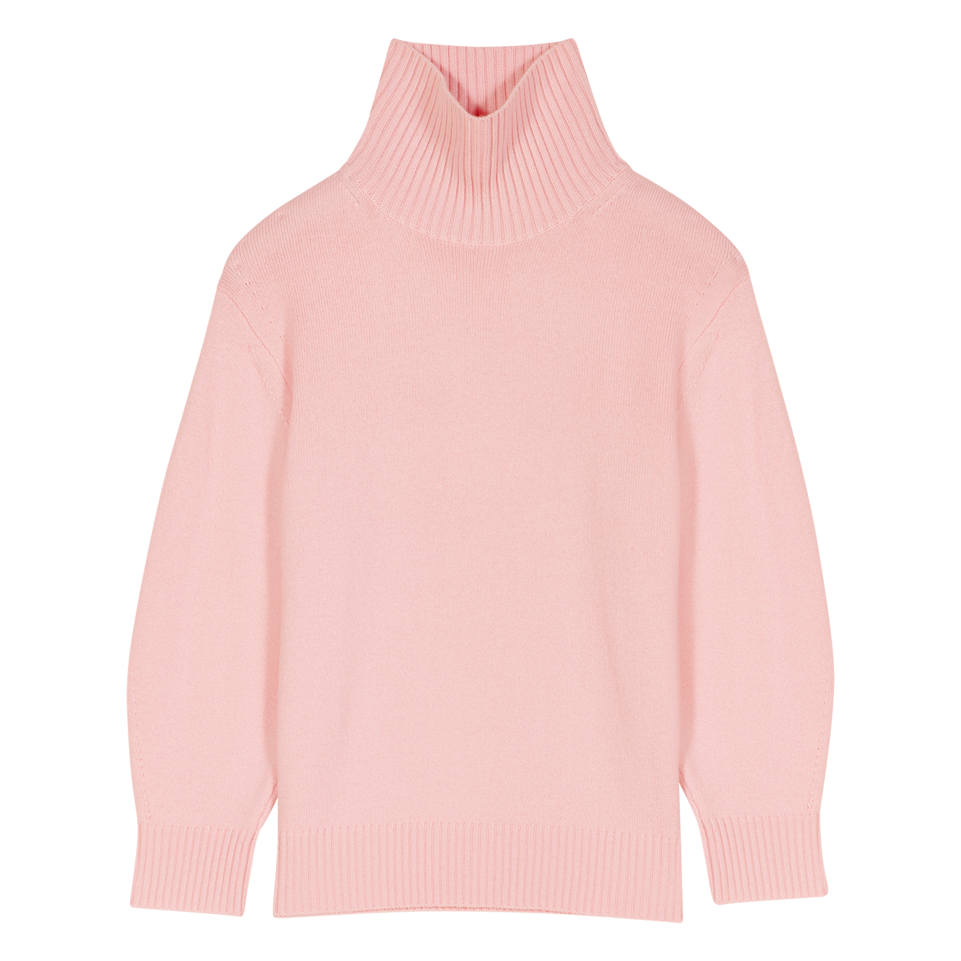 Pull col montant en laine mélangée | Rose