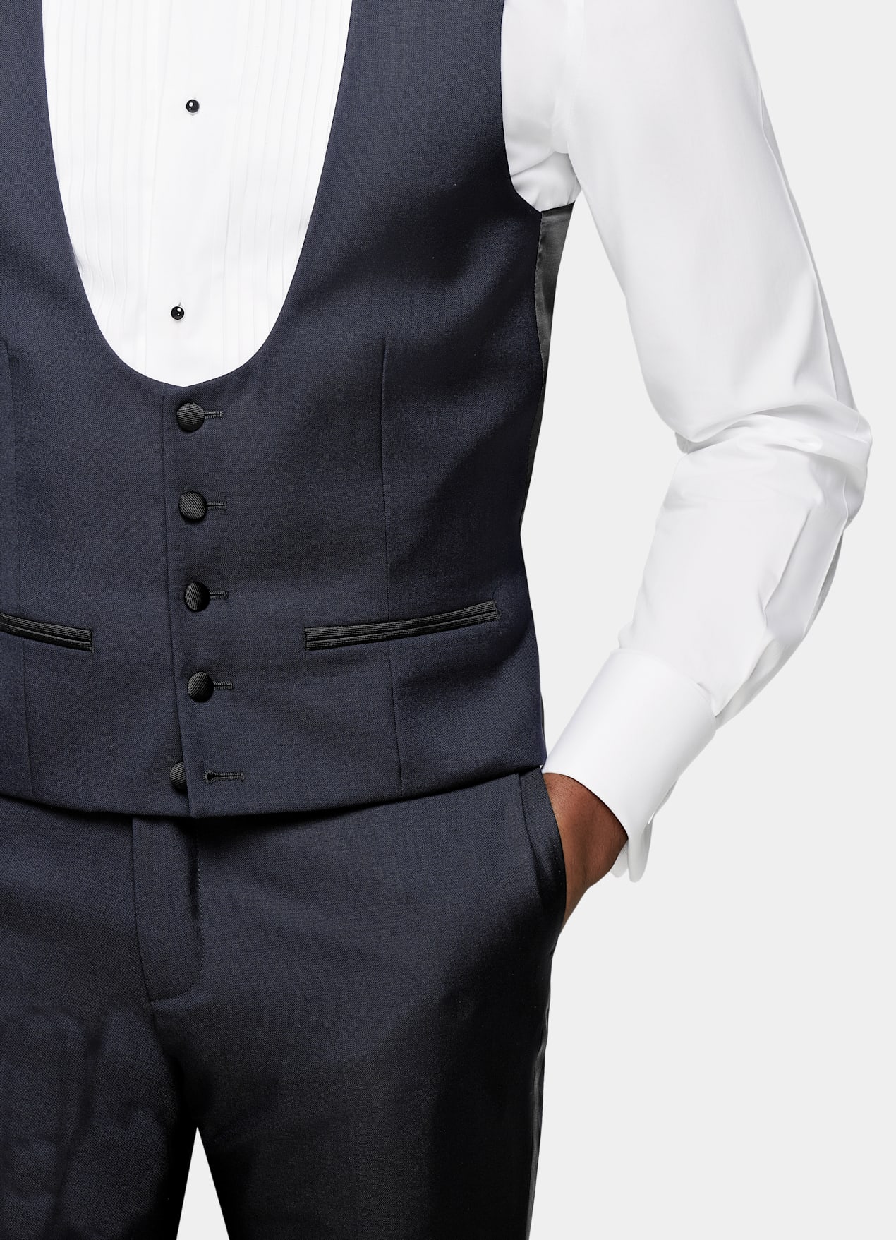 Gilet de smoking bleu marine