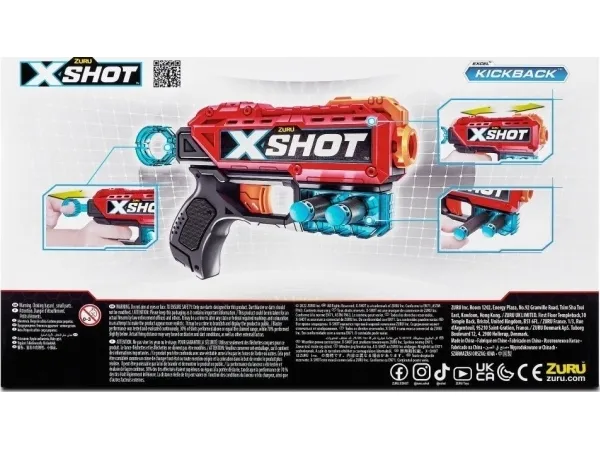 X-Shot Excel Kickback Foam Dart Blaster (8 Darts)