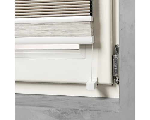 Soluna dubbel plisségordijn met zijspanning, linnen/beige, 45x130 cm