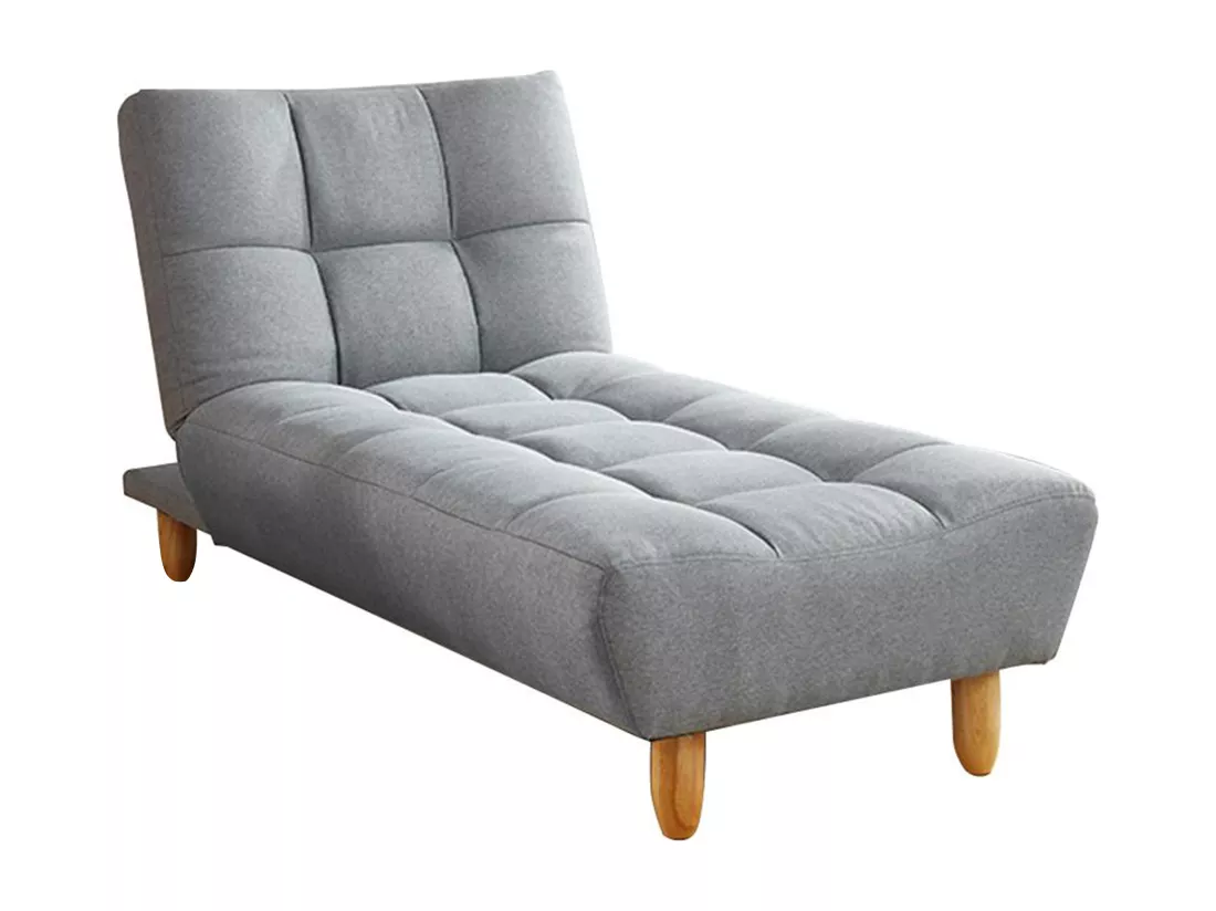 Méridienne clic clac en tissu gris ESTEBAN