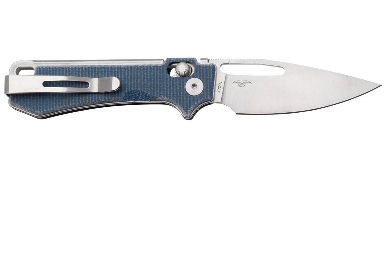 Real Steel Vis 8051DM Satin 12C27, Denim Micarta, zakmes, Jakub Wieczorkiewicz design