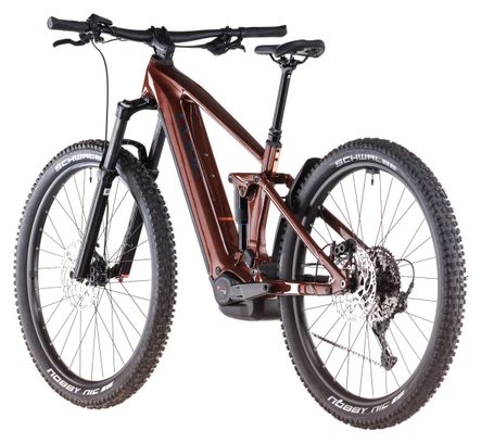 VTT Électrique Tout-Suspendu Cube Stereo Hybrid One44 Pro 800 Shimano Cues 11V 800 Wh 29'' Rouge Orange Bourbon 2025