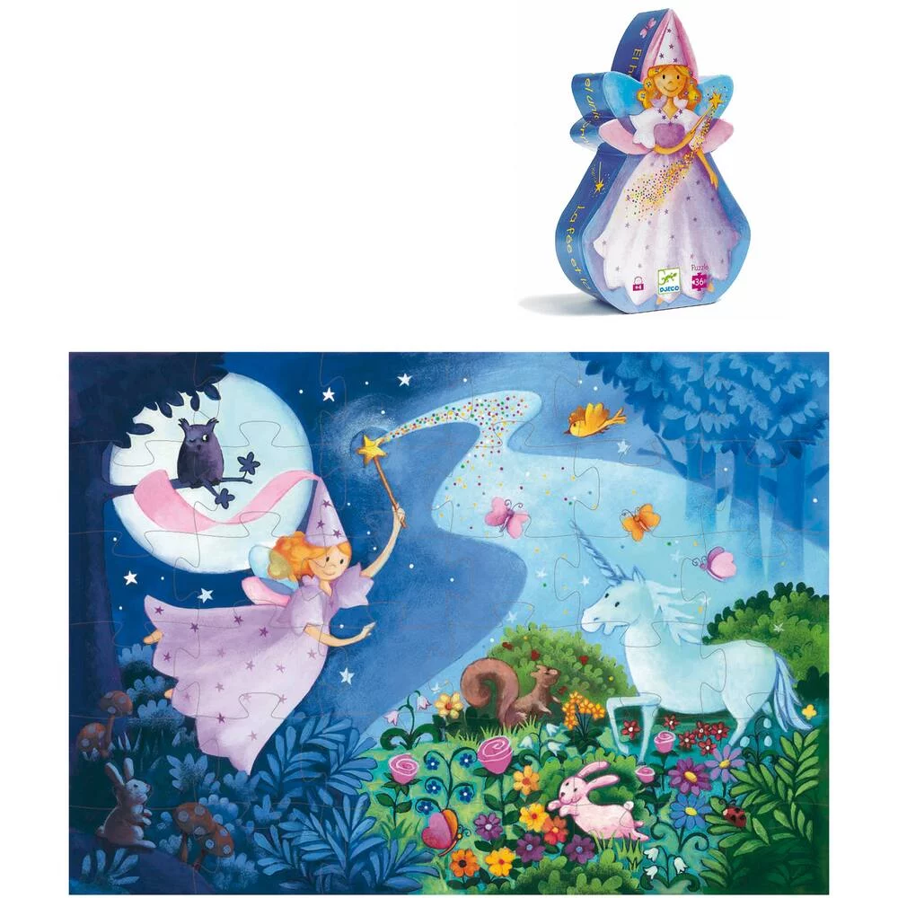 PUZZLE SILHOUETTE 36 PIECES LA FEE LICORNE