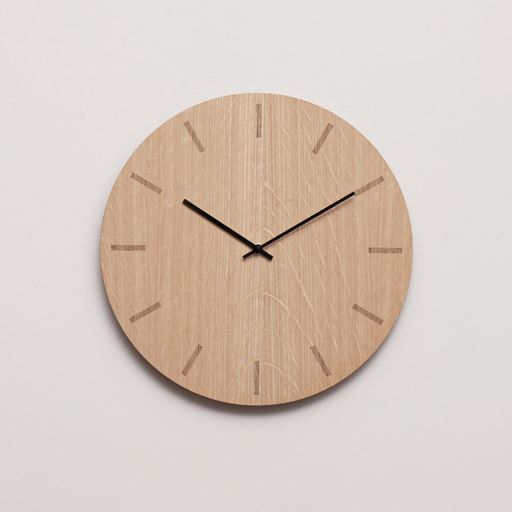 Hemverk Oak Vægur, Light Oak/Black, Ø38 cm