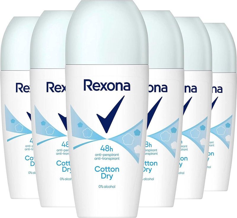 Rexona - Cotton Dry - Deodorant Roller - 6 x 50 ml - Voordeelverpakking