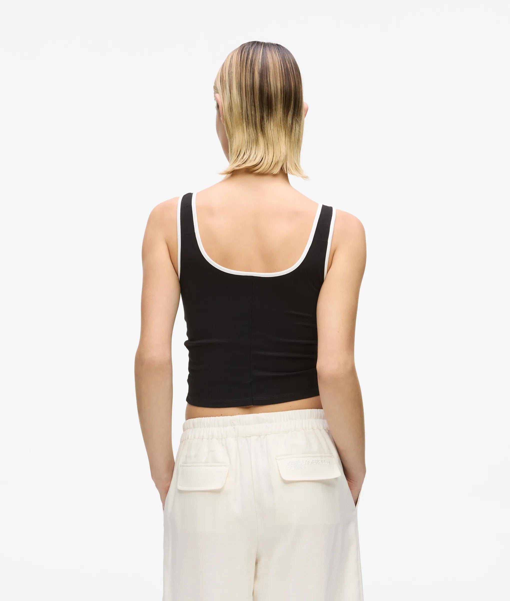 tanktop met V-hals en ruches