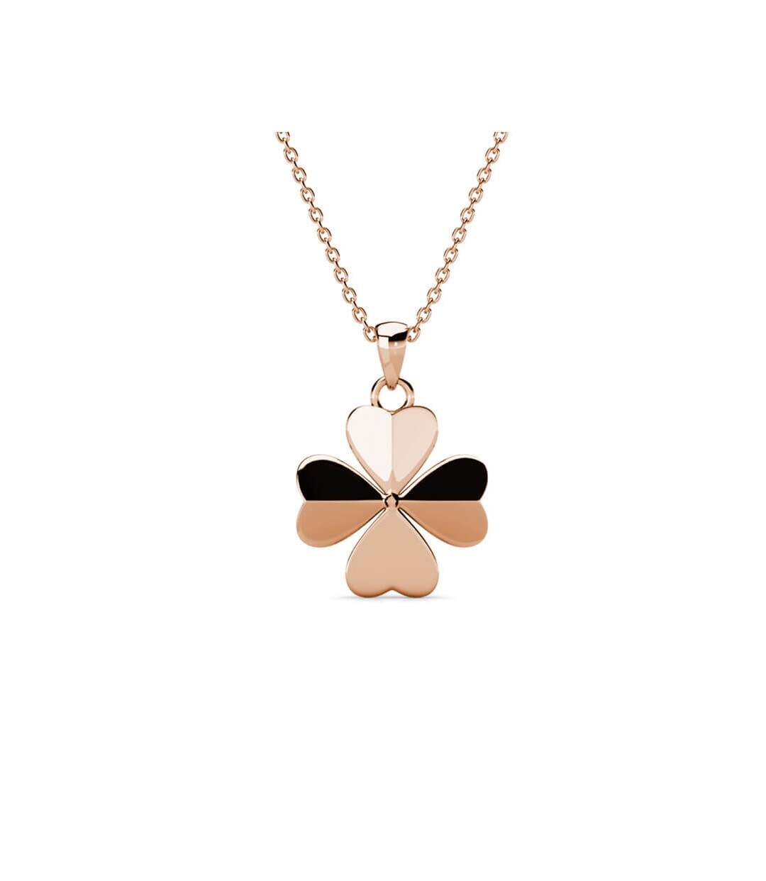 Pendentifs Clover Petal - Or Rosé et Cristal