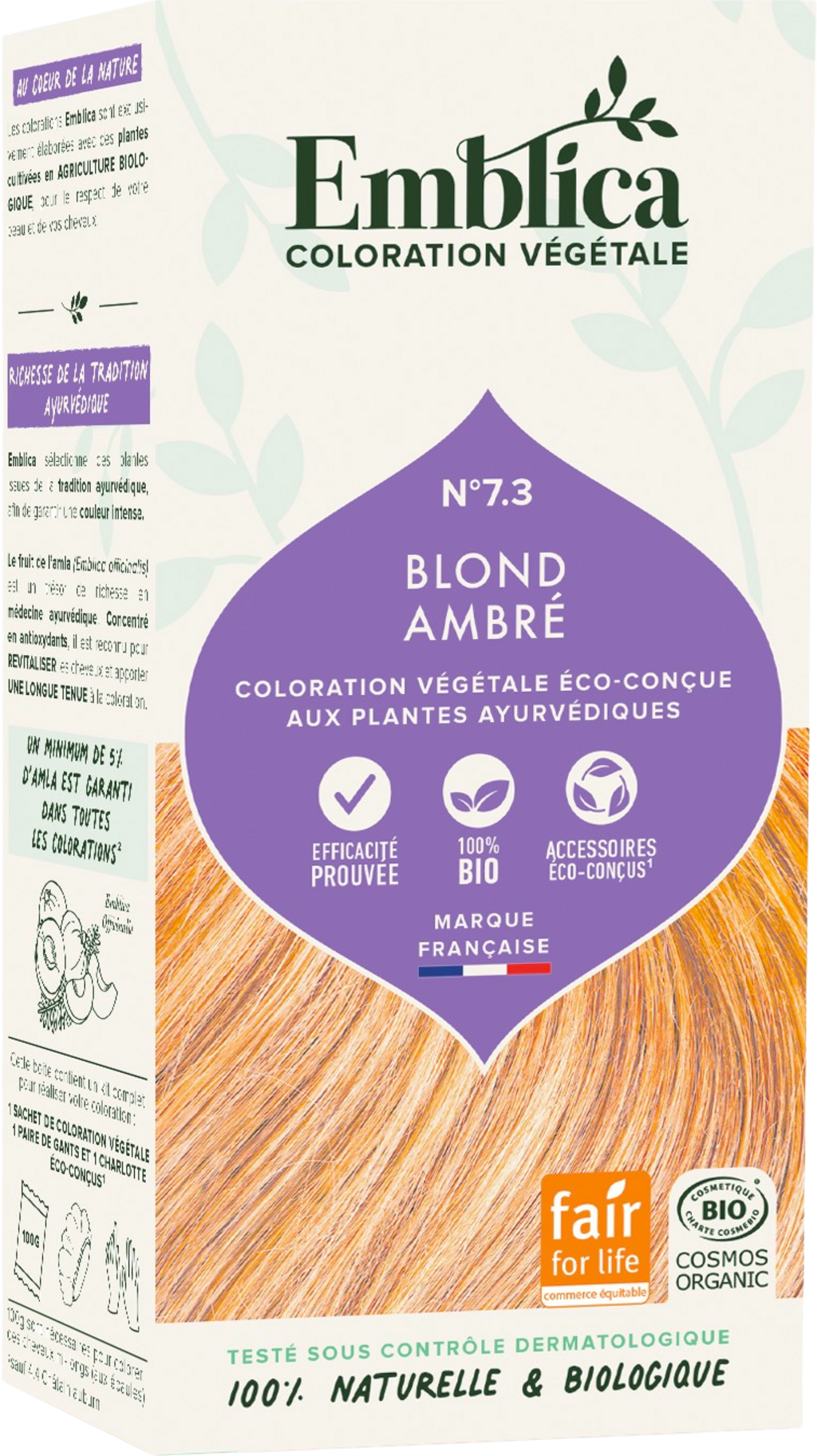 Emblica  Pflanzenhaarfarbe Warmes Blond 7.3, 100 g