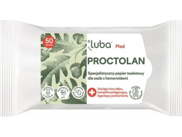 Luba LUBA_Med Protectolan spesialisert toalettpapir for personer med hemoroider 50 stk.