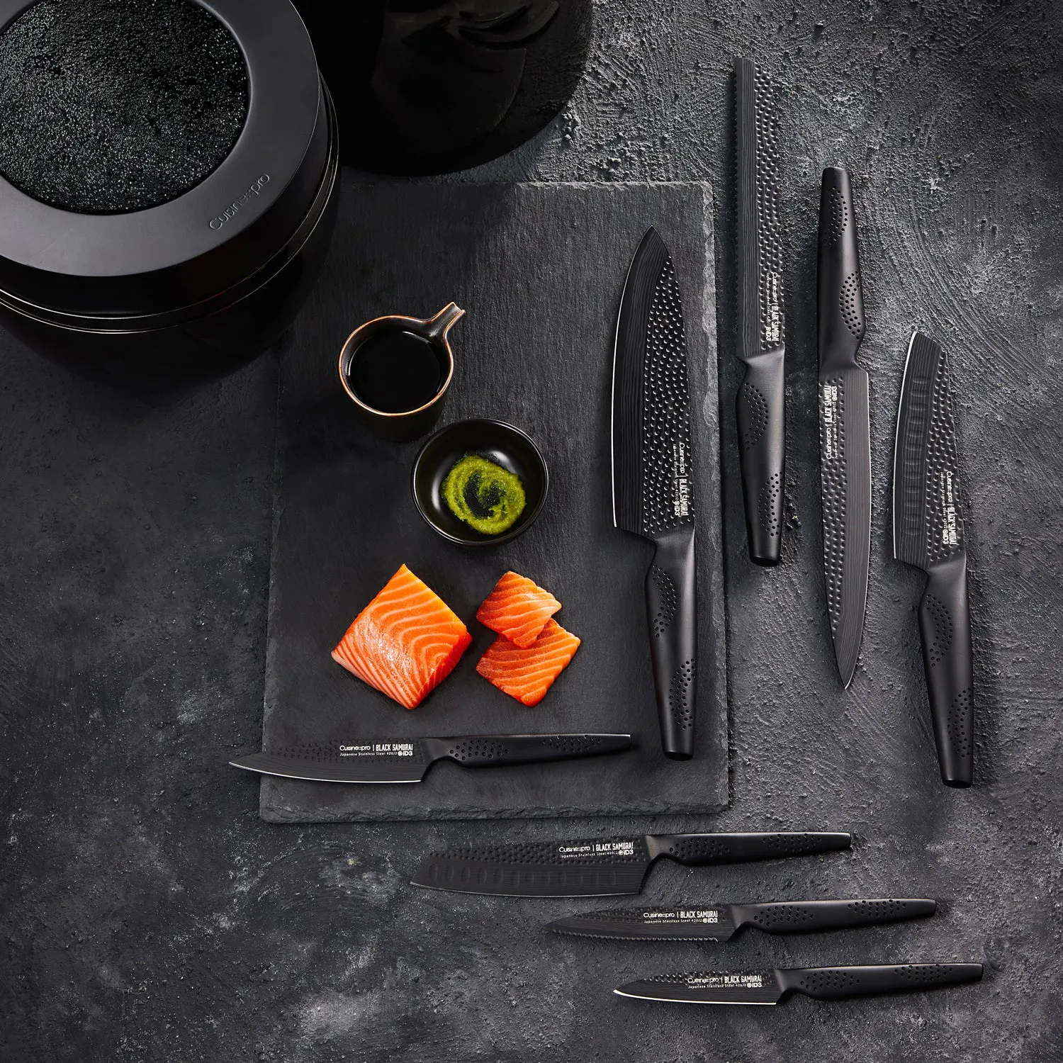 THE CUSTOM CHEF™ iD3® BLACK SAMURAI™ THE EGG Knivblok - 9 dele