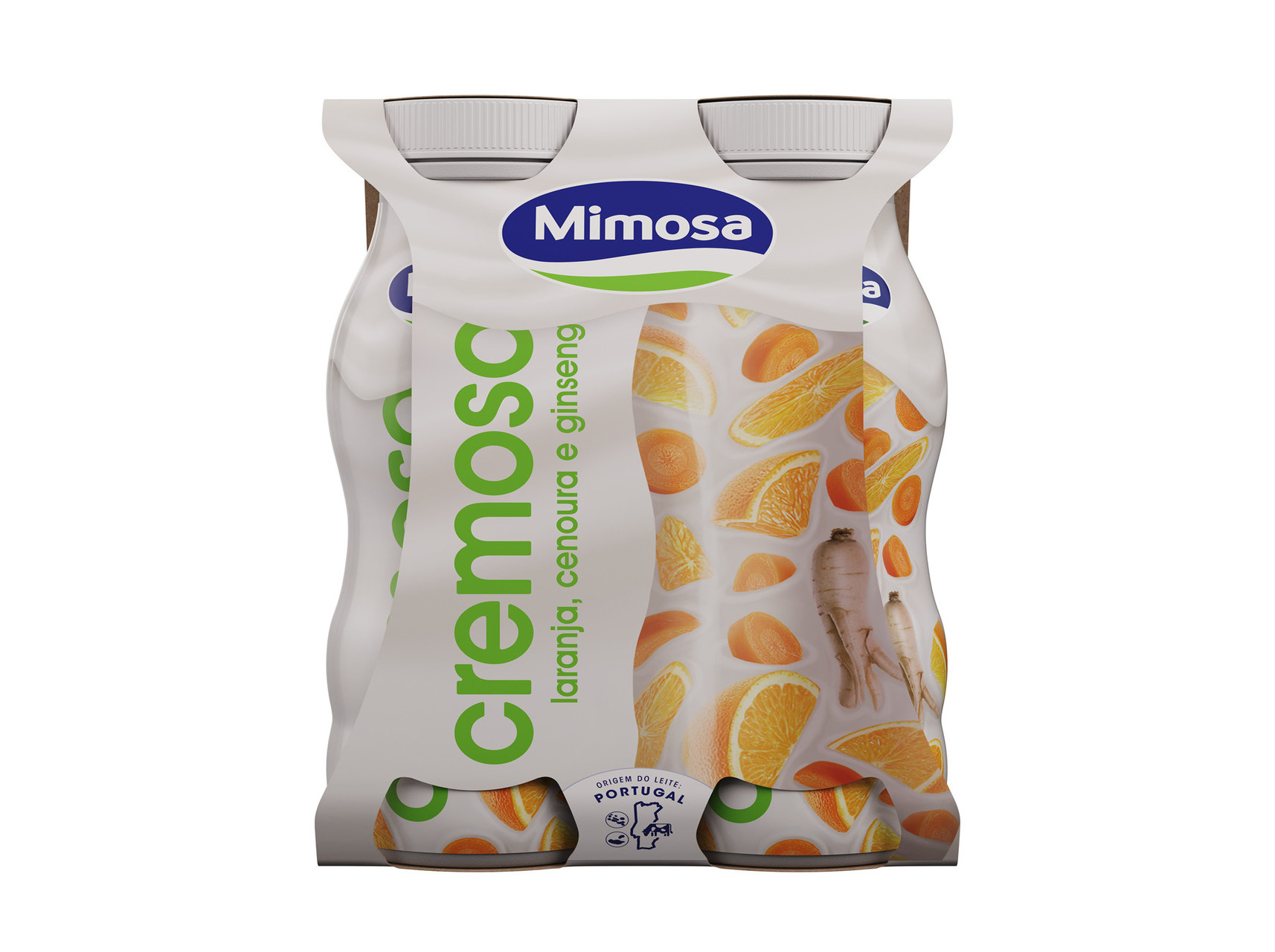 IOGURTE MIMOSA LÍQUIDO CREMOSO LARANJA CENOURA E GINSENG 4X151ML