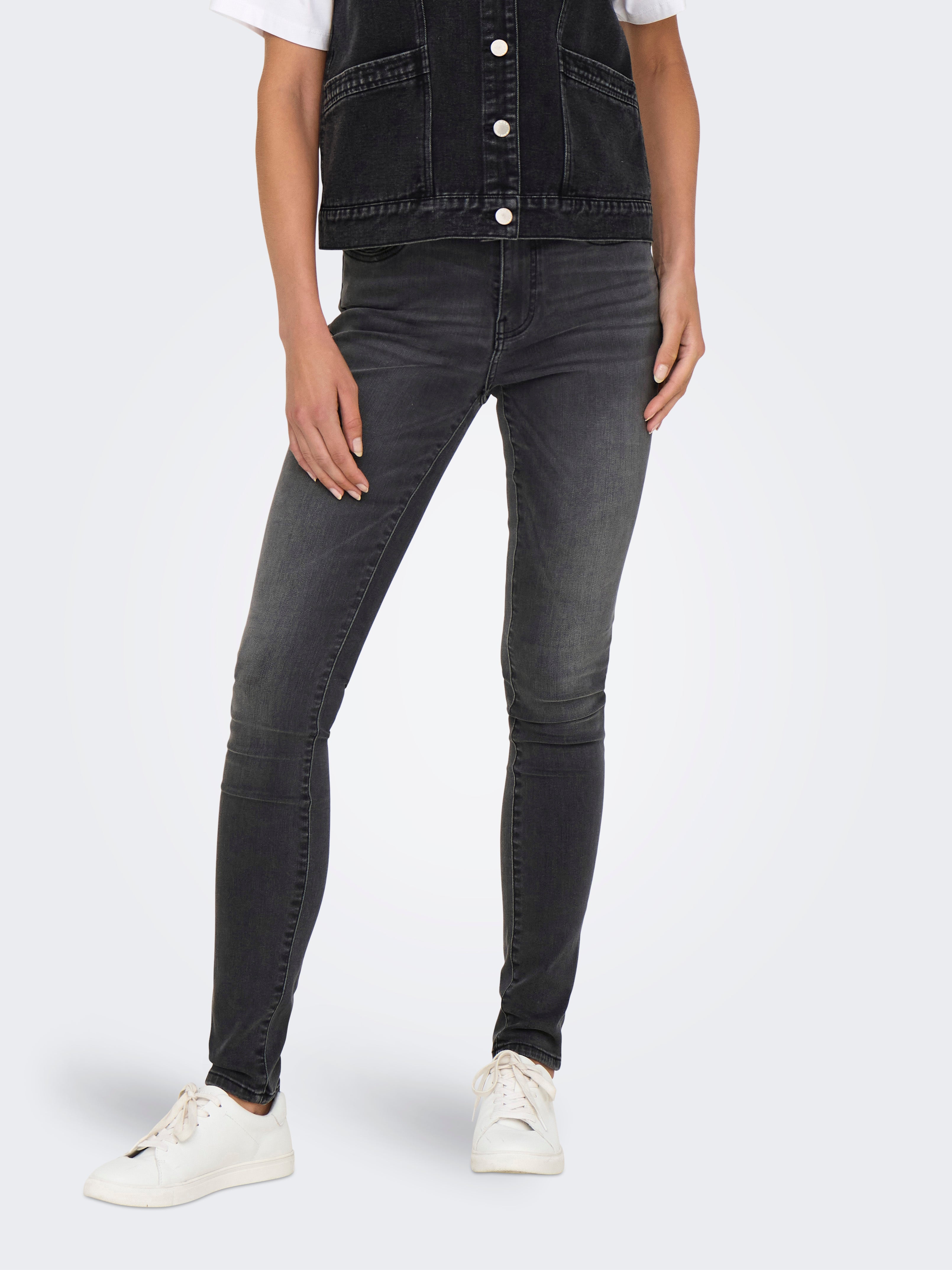 ONLPAOLA Hohe Taille Skinny Fit Jeans Grey Denim