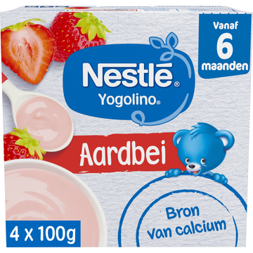 Nestlé Yogolino® Aardbei 6+ maanden baby toetje 4 x 100 g