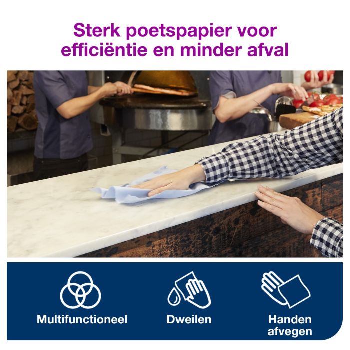 Tork 473391 6st Reflex Wiping Plus Centerfeed Poetspapier 2lgs blauw, pak à 6 rol (473391)