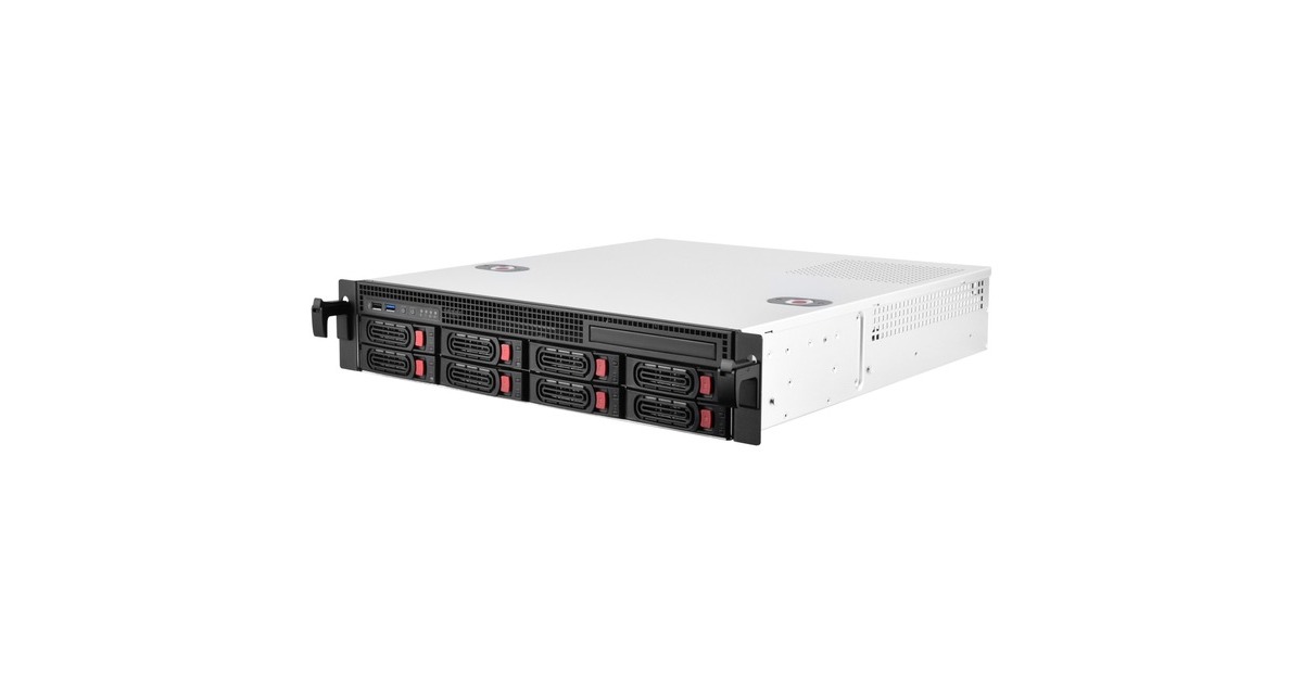 SilverStoneRM21-308 rack behuizing  (Zwart | 1x USB-A 2.0 | 1x USB-A 3.2 (5 Gbit/s))
