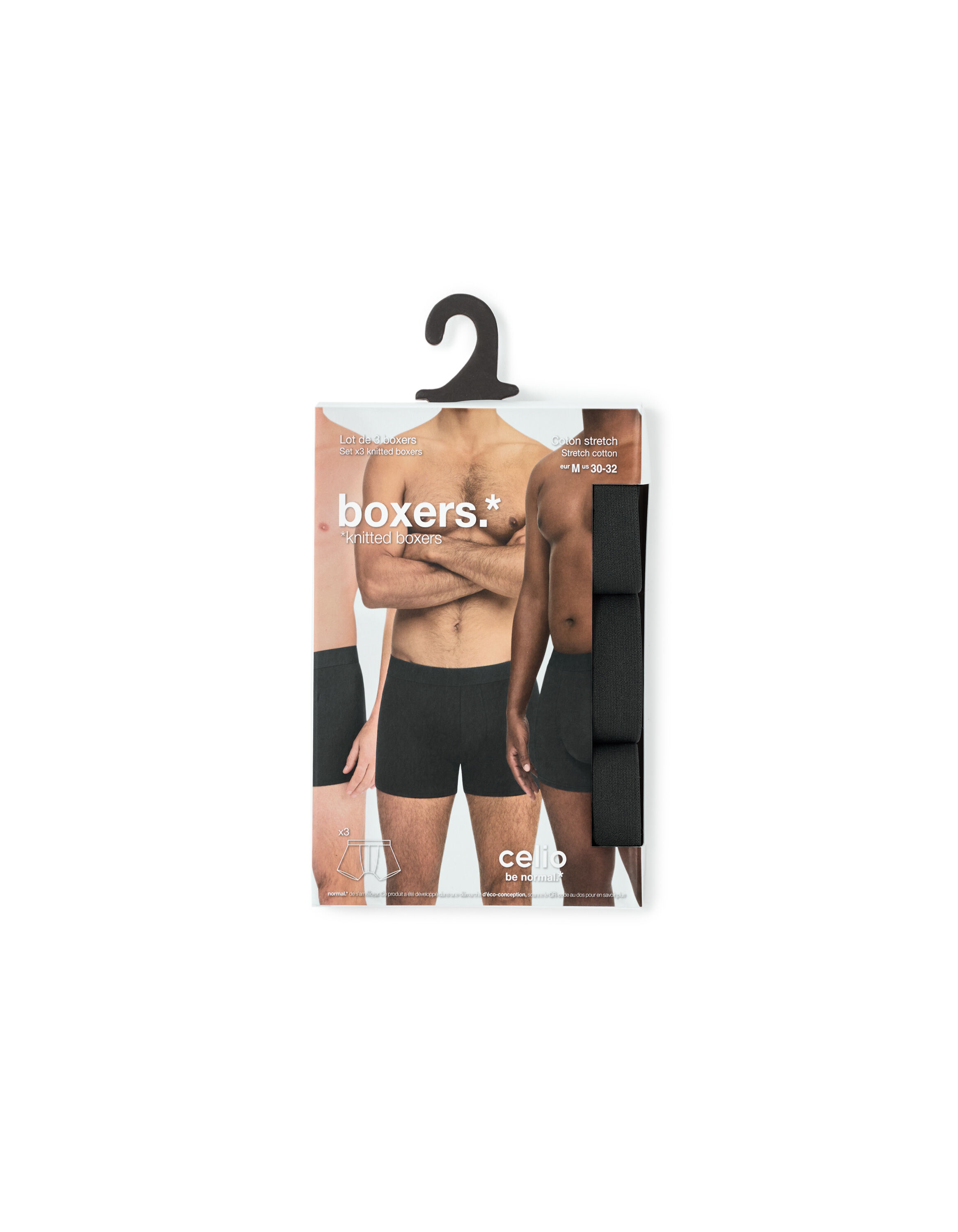 Lot de 3 boxers unis - noir