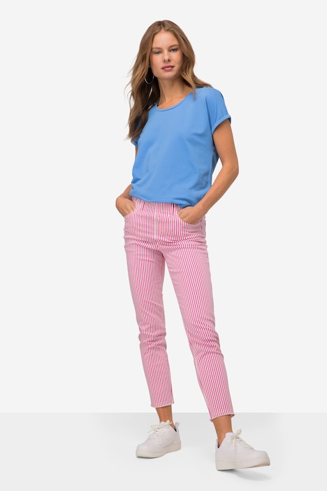 3/4-Streifenhose, Jeggings, 4-Pocket, Elastikbund, mit recycelten Materialien