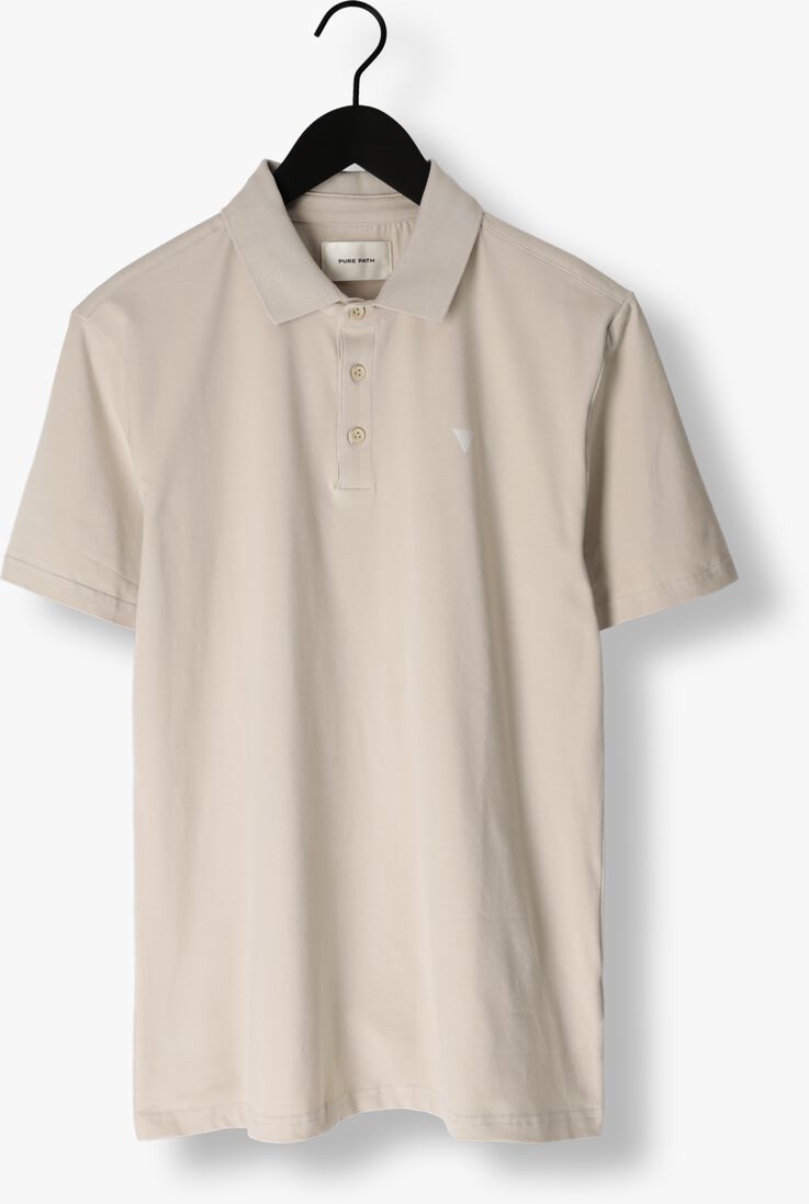 PURE PATH zand pure path polo shortsleeve polo with chest print