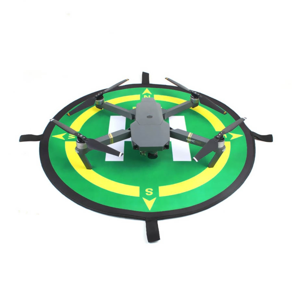 (Ø49cm) Faltbarer Drohnen Landeplatz Flug Spielzeug Landing Pad mit Reflektoren / Tragetasche - Grün