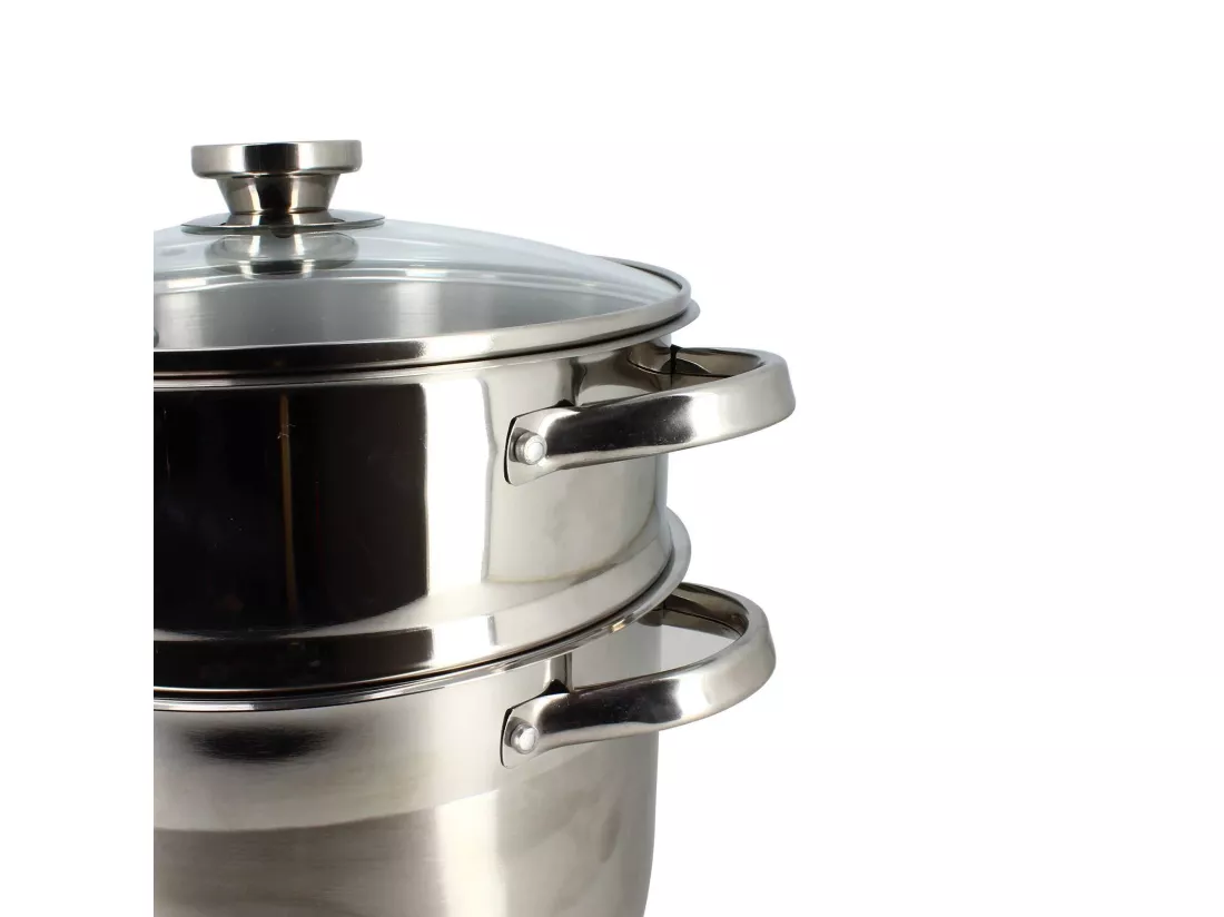 Menastyl - Couscoussier En Acier Inoxydable Avec Couvercle En Verre