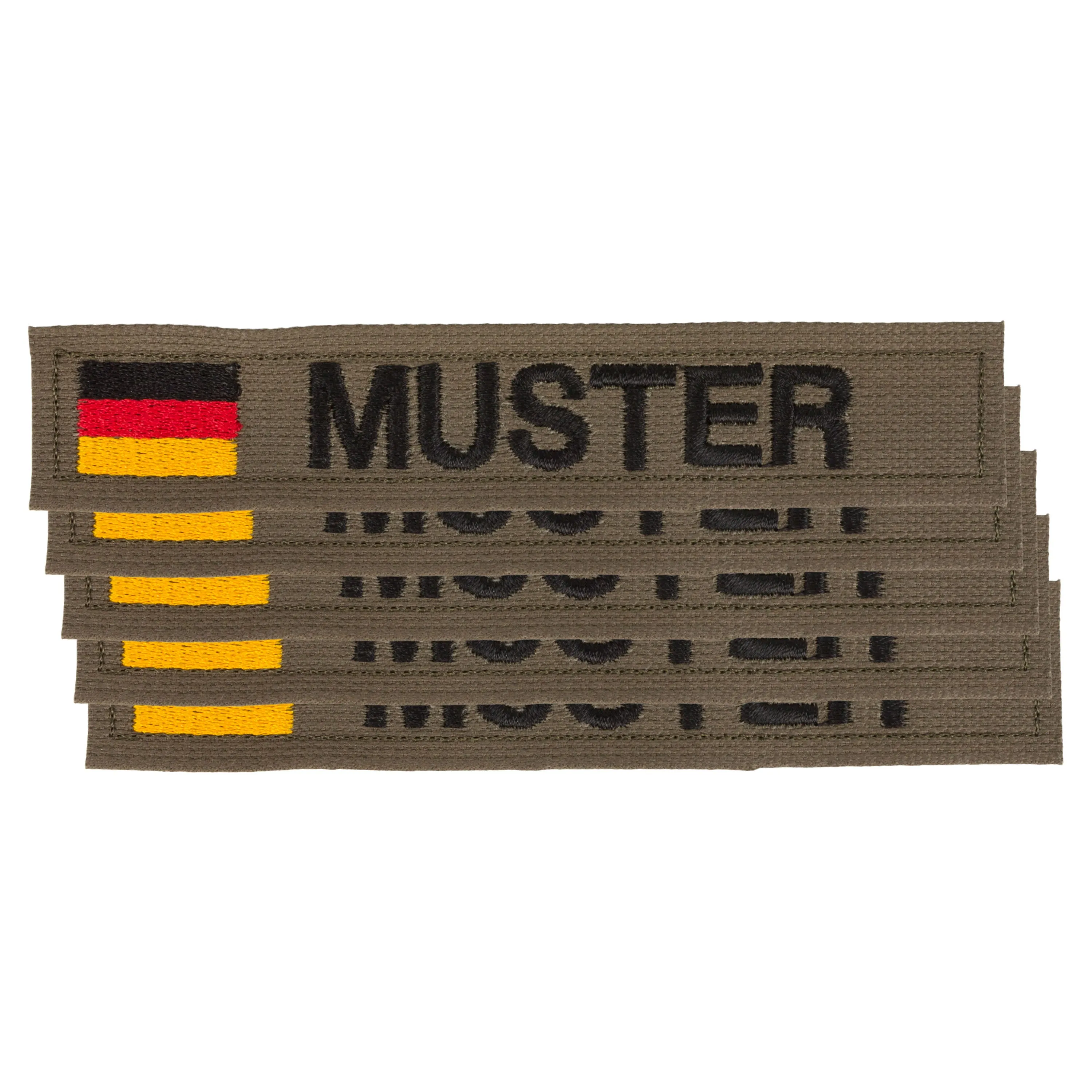 ASMC -  Namensbänder 5er Set DE oliv schwarz