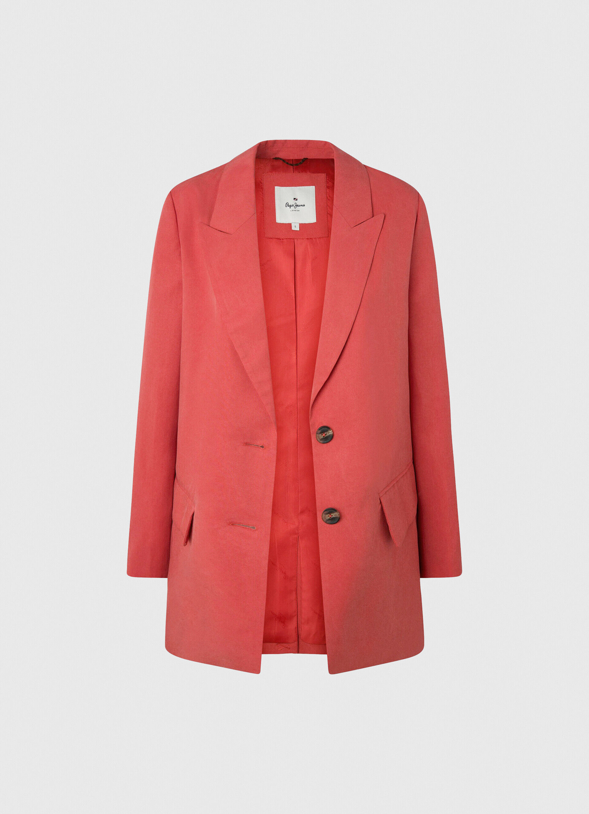 Blazer de linho com corte relaxado - vermelho estúdio