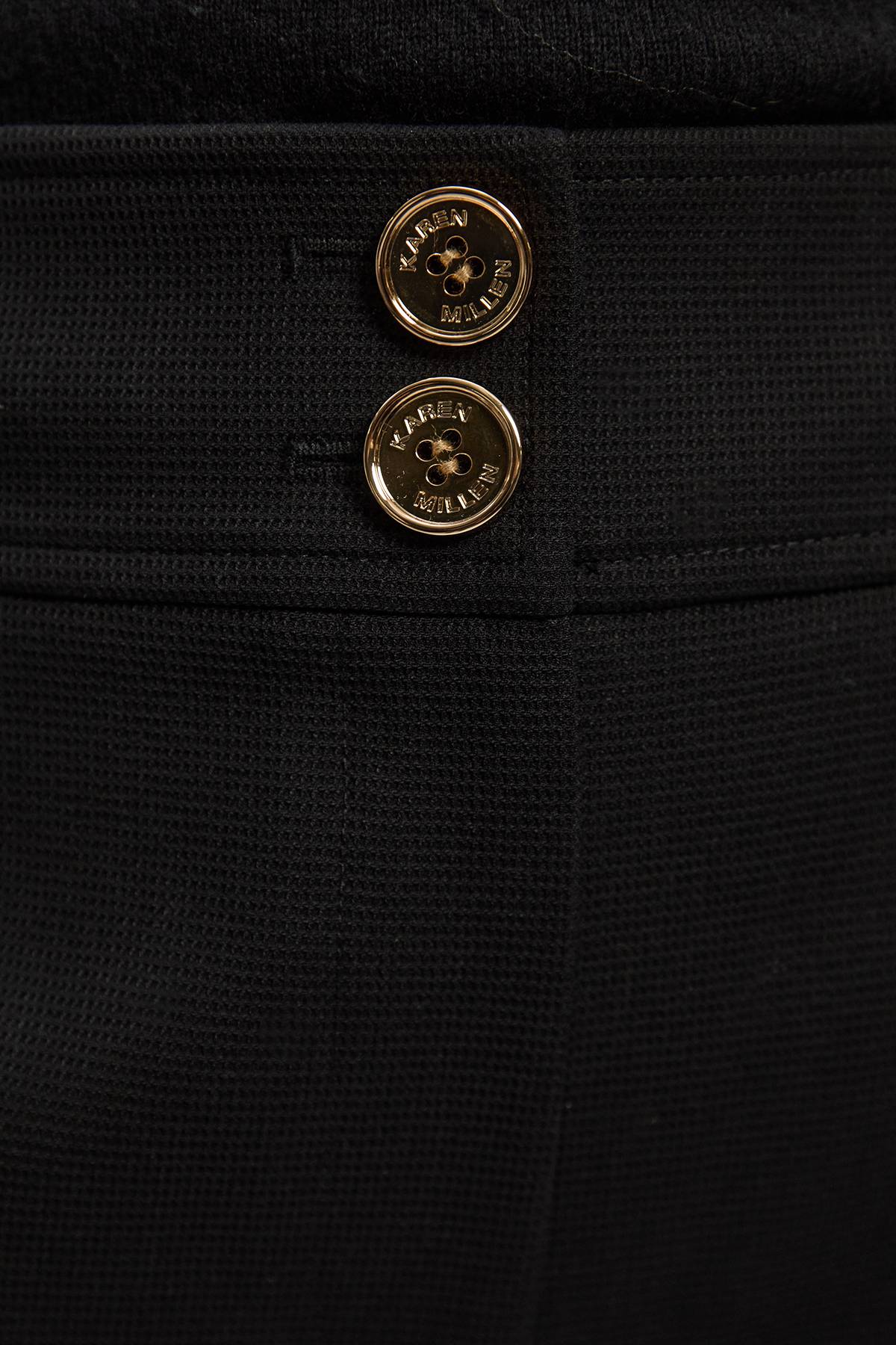 KarenMillen Pantalon Droit Ajusté en Stretch Texturé Compact - Taille Petite