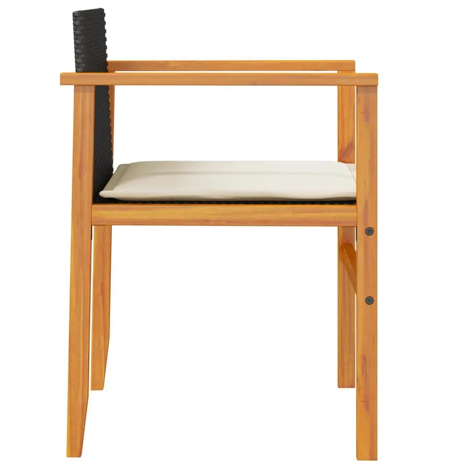 vidaXL - Tuinstoelen - Kussens - Zwart - Poly rattan - 2 stuks - 55x55x78 cm