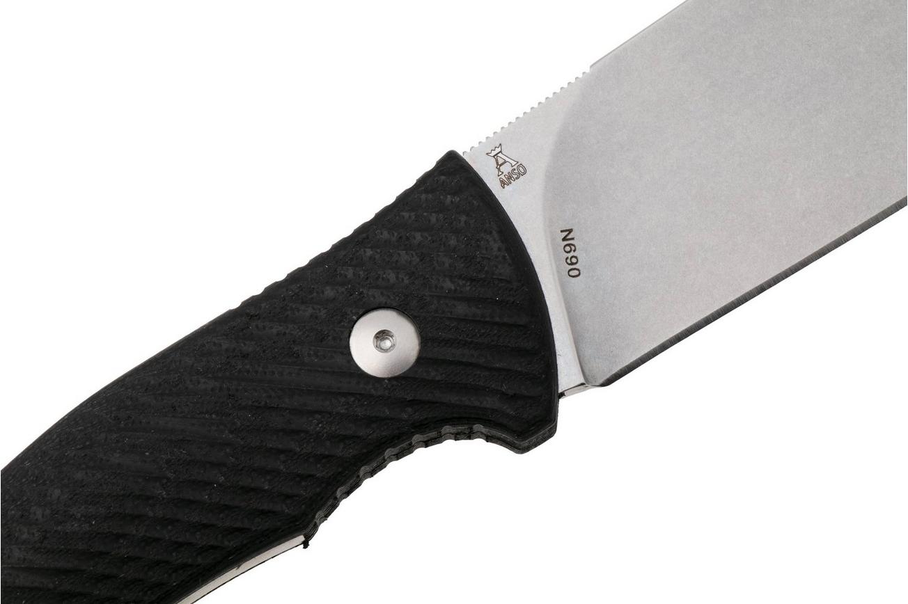 Viper Trail VT4066GG Stonewashed N690, Black SureTouch, vaststaand mes, Jens Anso design