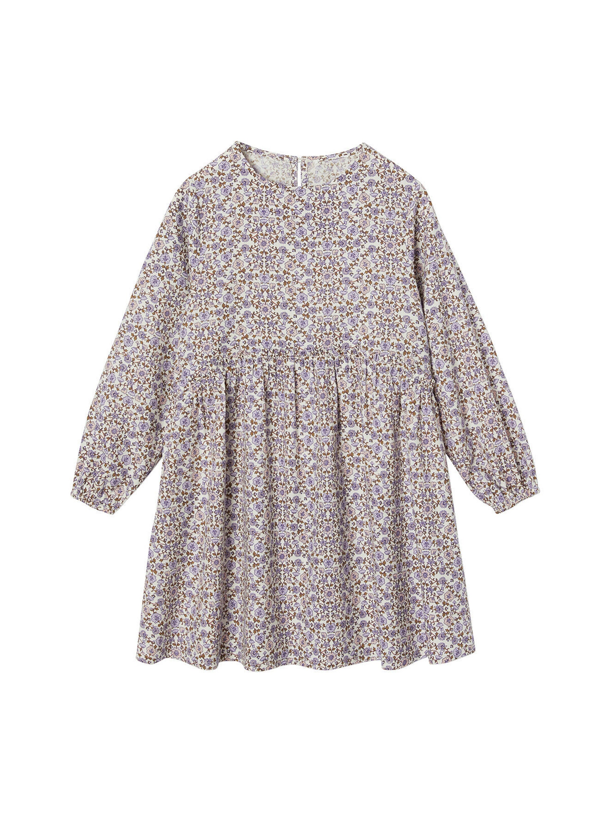 Vertbaudet Geblümtes Mädchen Kleid wollweiß