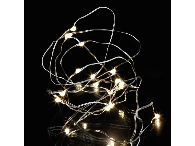 Sirius Knirke Lyskæde 20 LED - Klar/Sølv
