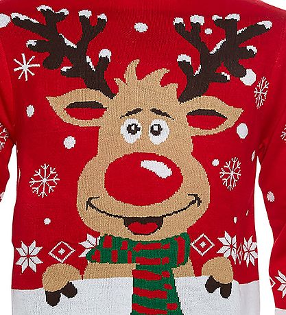 Jule-Sweater Bluses Pullover - Rudolfs - Rot