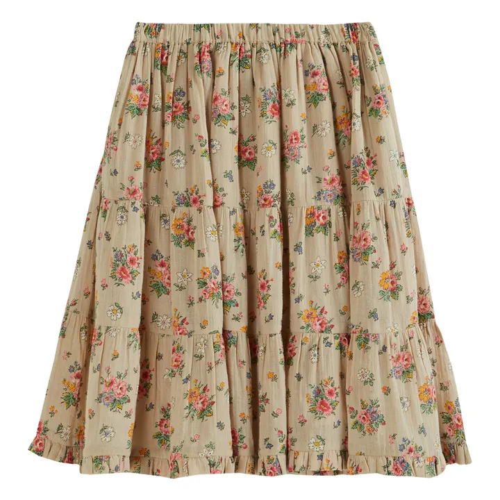 Emile et Ida Jupe Vintage Fleurie | Beige