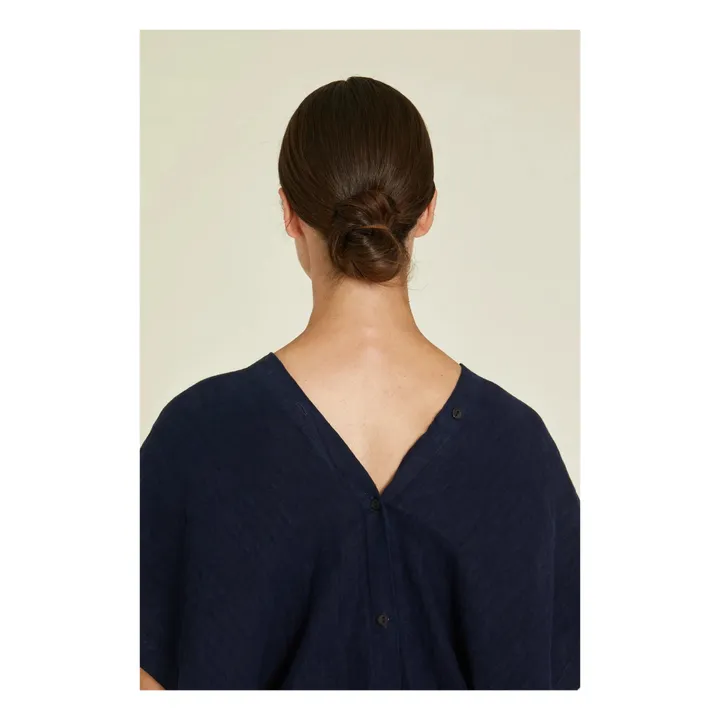 Black Crane Top Origami Lin | Bleu marine