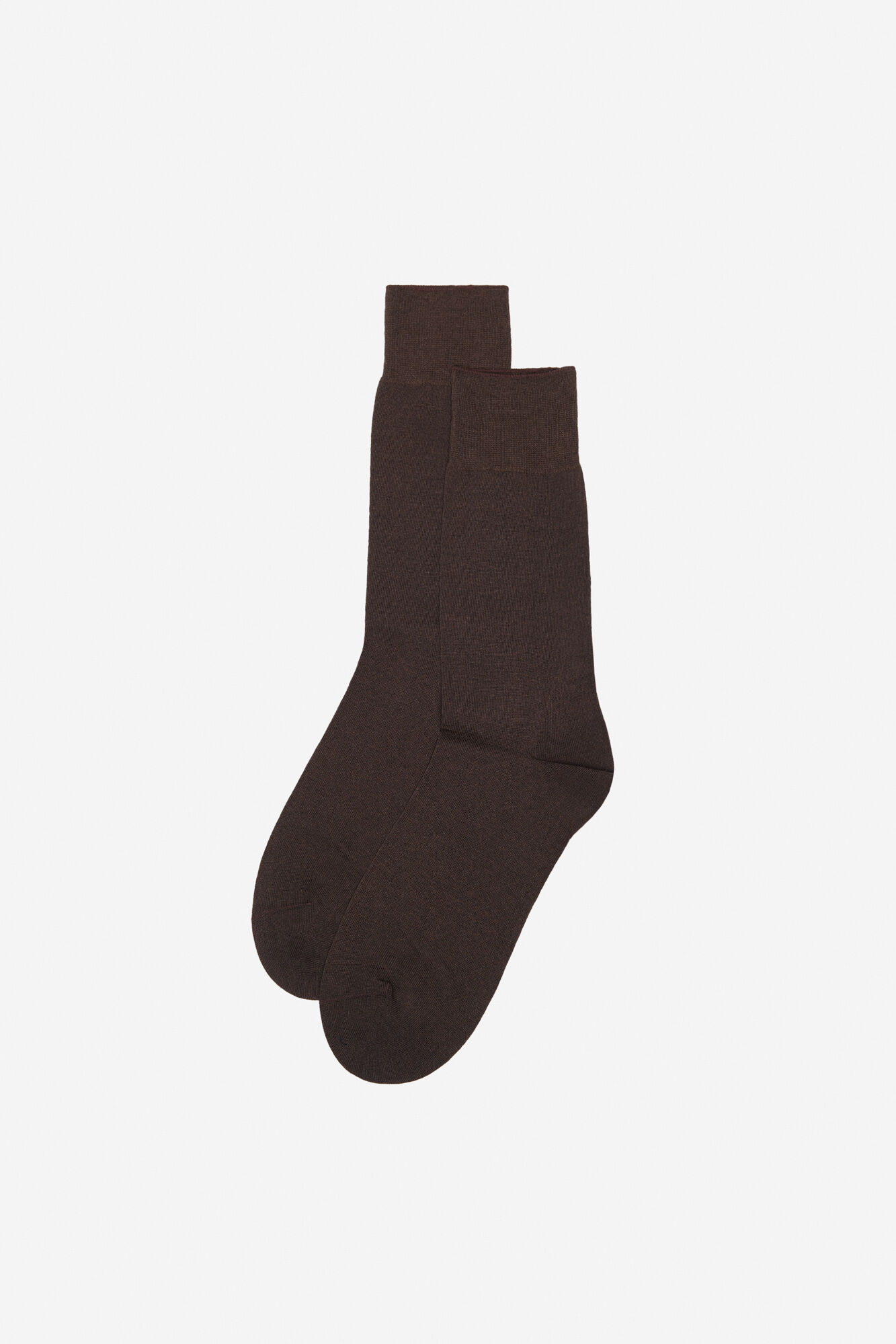 Pacote com 2 pares de meias lisas - Marrom Escuro