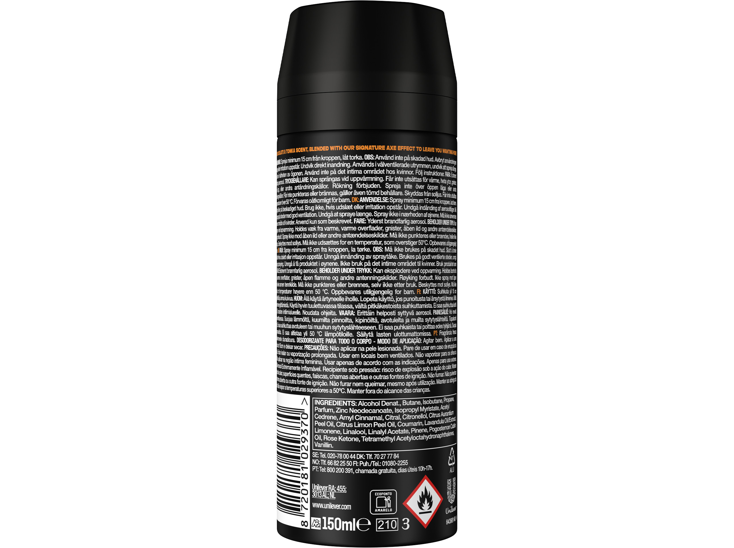DEO AXE SPRAY DARK TEMPTATION SPRAY 150ML