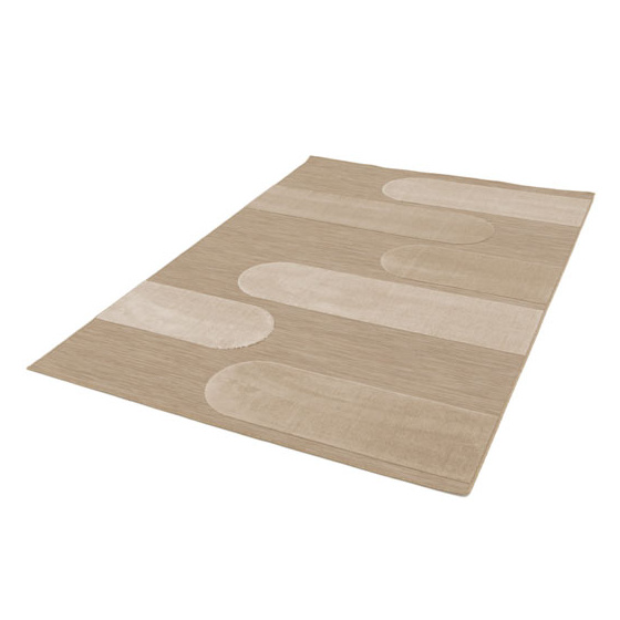Tapis intérieur et extérieur en relief - capri - marron et beige - 80 x 150 cm
