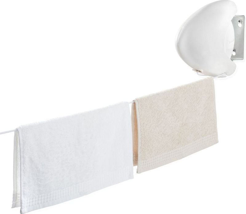 Leifheit wanddrooglijn Rollfix Single 80 Longline - 8 m drooglengte - ophangbaar - wit